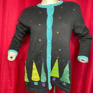 Christmas Tree Ugly Christmas Sweater Button Up